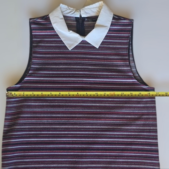 Zara Trafaluc Collection Striped Sleeveless White Collar Shift Dress - Picture 11 of 16